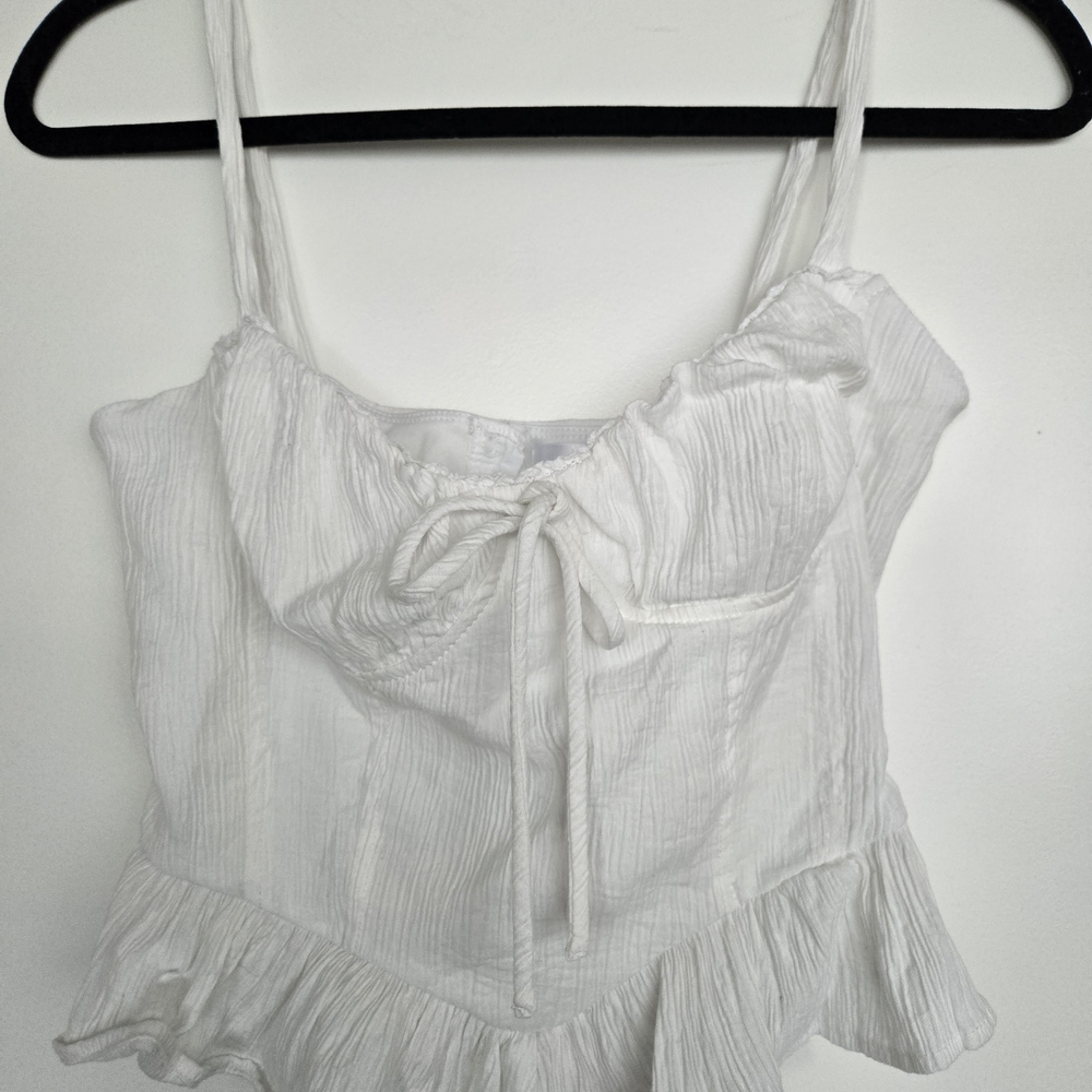 One Clothing White Ruffled Babydoll Camisole